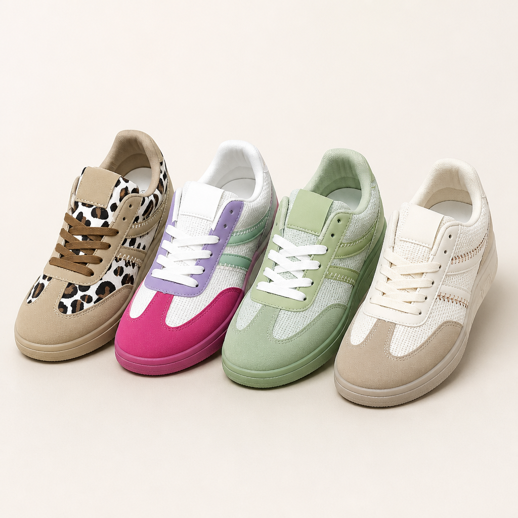 Low-top Sneakers Leopard Print Khaki - Image 2