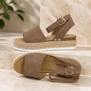 Platform Espadrille Sandals Brown