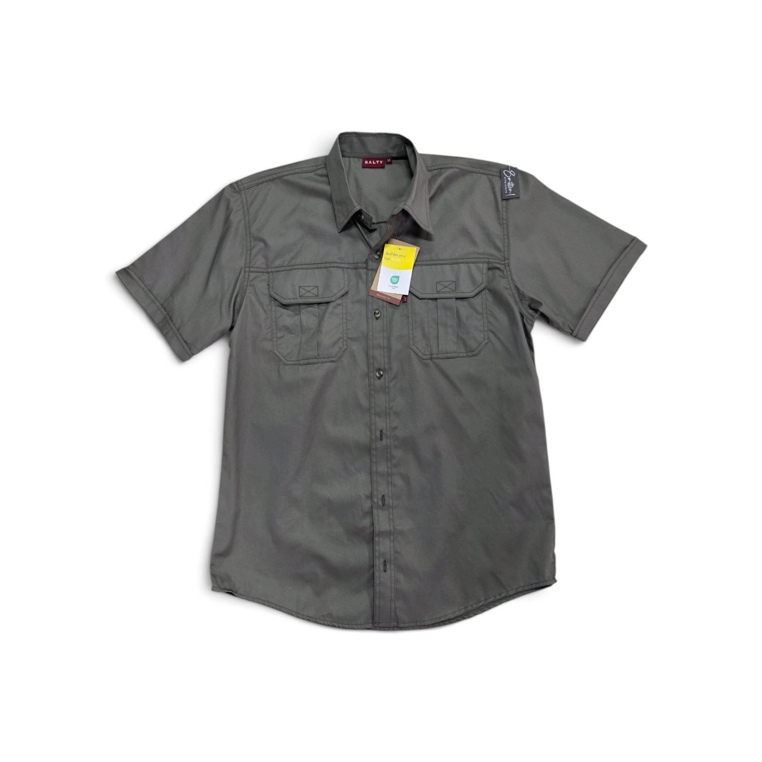 Salty Short Sleeve Bush Shirt - Olive - Image 2