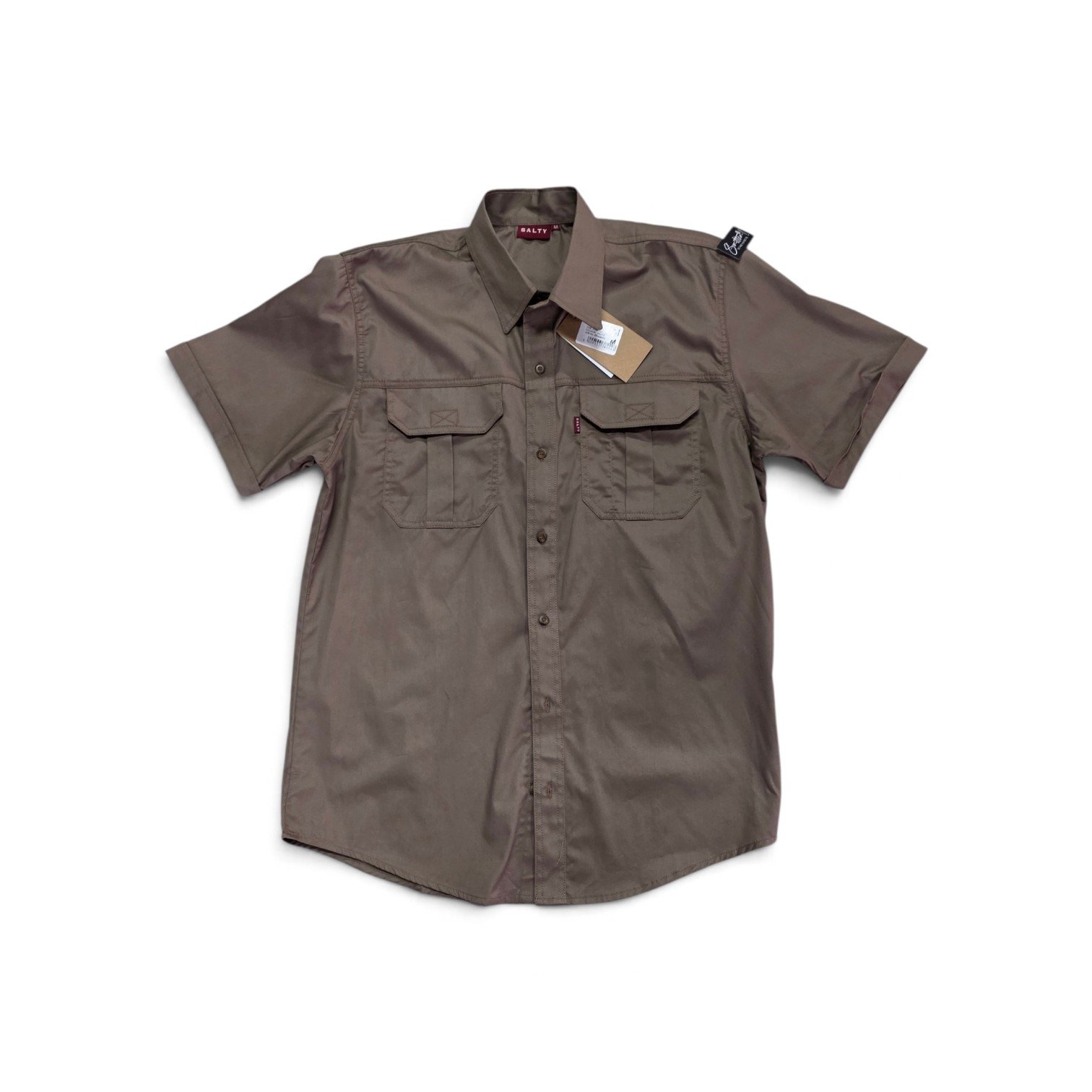 Salty Short Sleeve Bush Shirt - Taupe - Image 2
