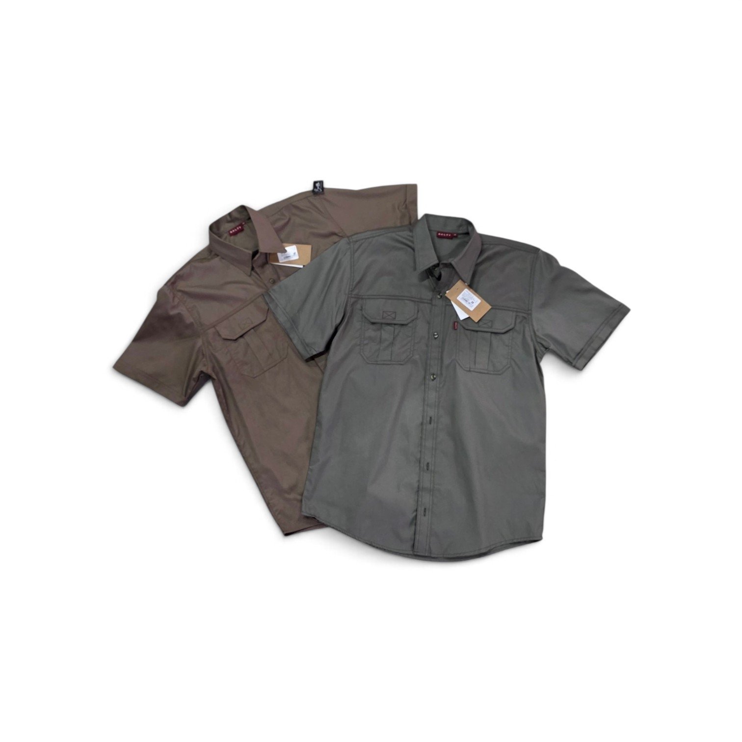 Salty Short Sleeve Bush Shirt - Taupe - Image 3