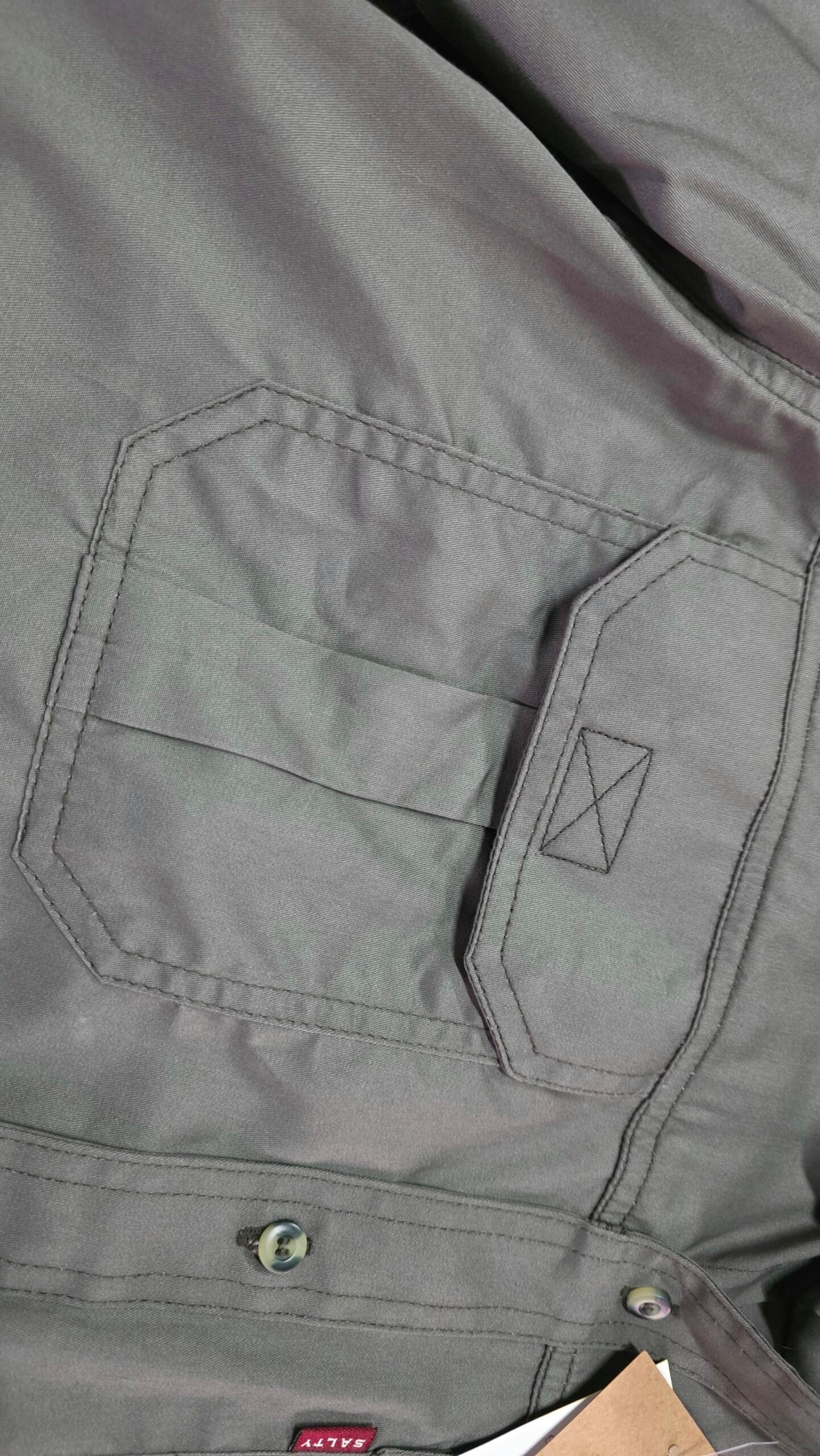 Salty Short Sleeve Bush Shirt - Olive - Image 4