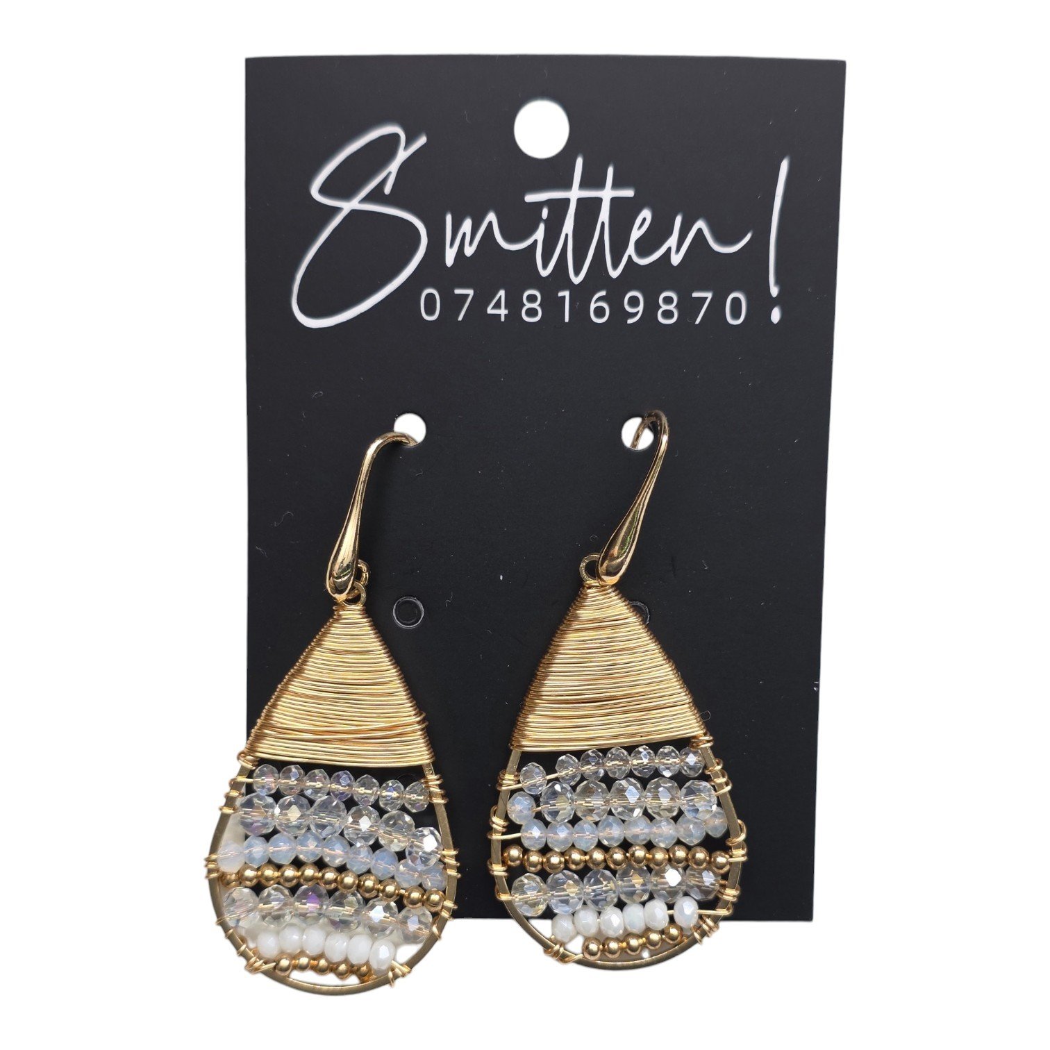 Wire-wrapped Teardrop Earrings - Image 2