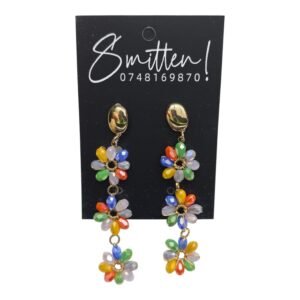 Alternative view of Triple-tiered Flower Drop Earrings