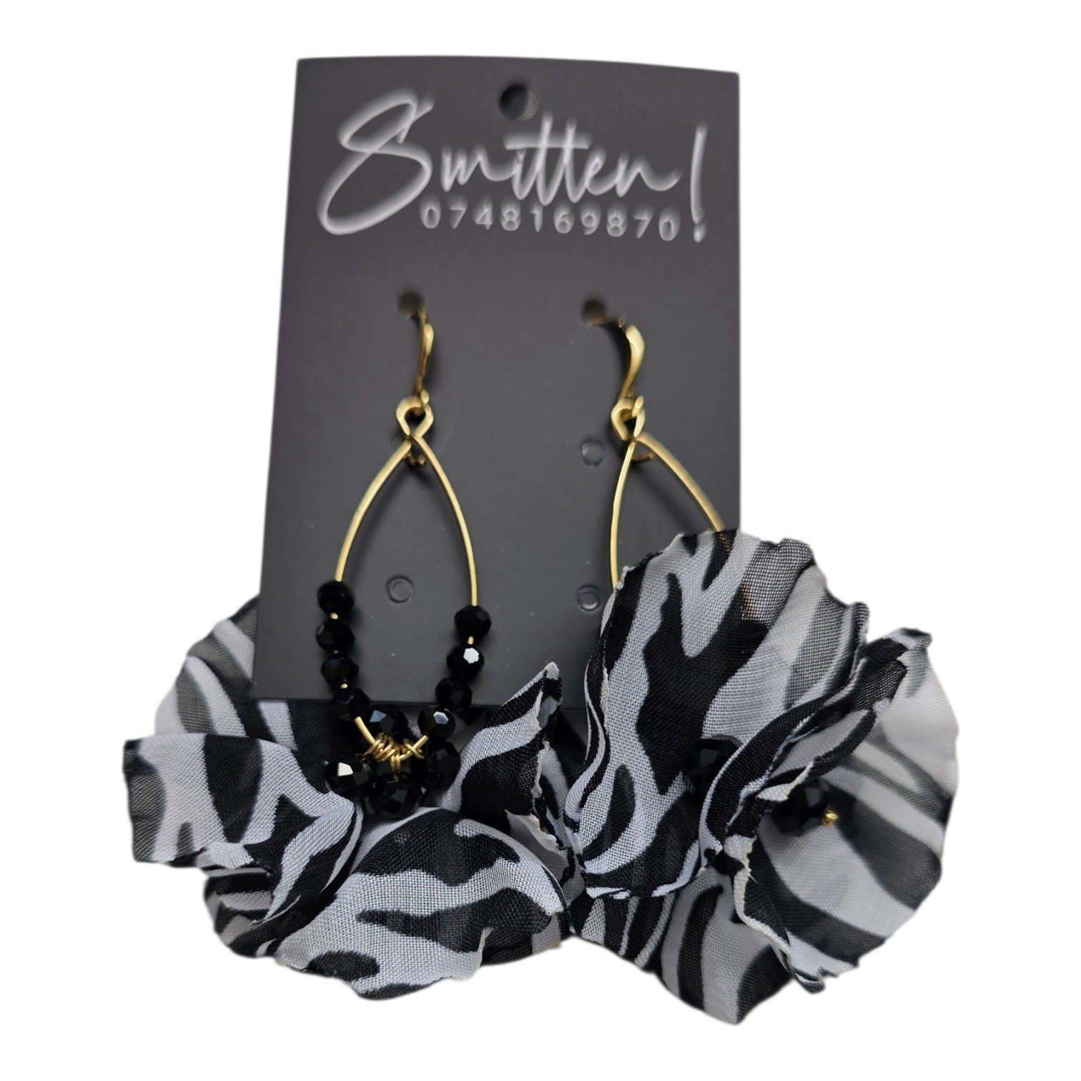 Teardrop Wire Frame Earrings - Image 2