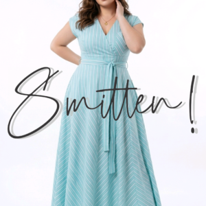 V-neck Striped Multi-directional Maxi dress - White and Mint