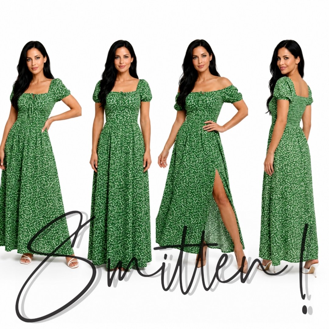 Bohemian Maxi Dress Green - Image 7
