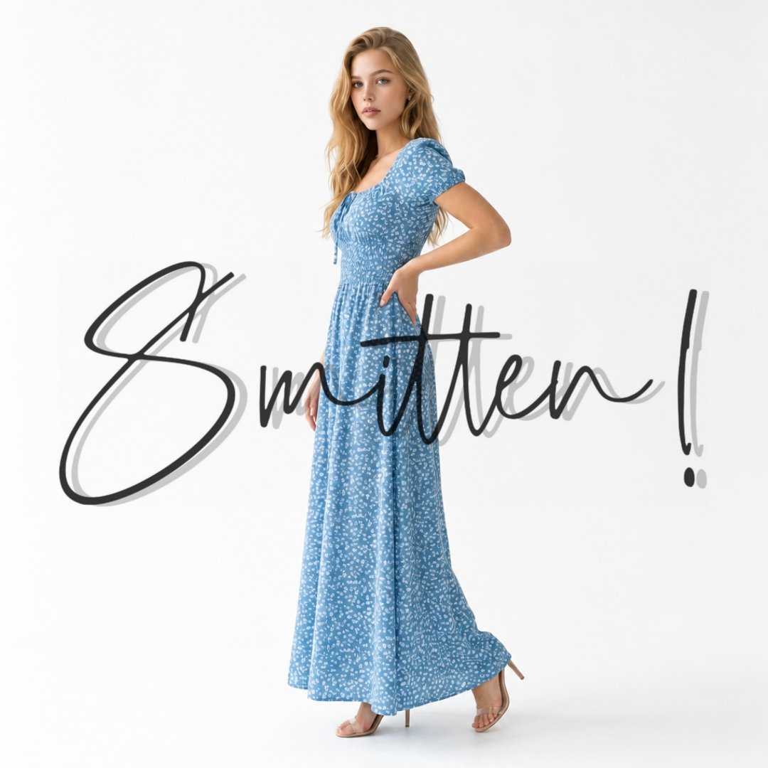 Bohemian Maxi Dress Blue - Image 3