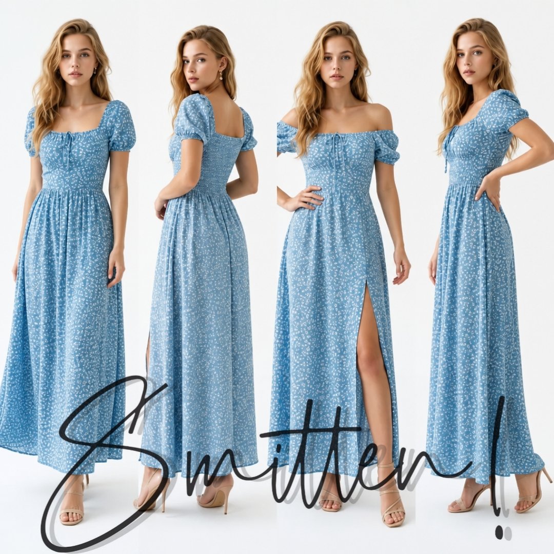 Bohemian Maxi Dress Blue - Image 7