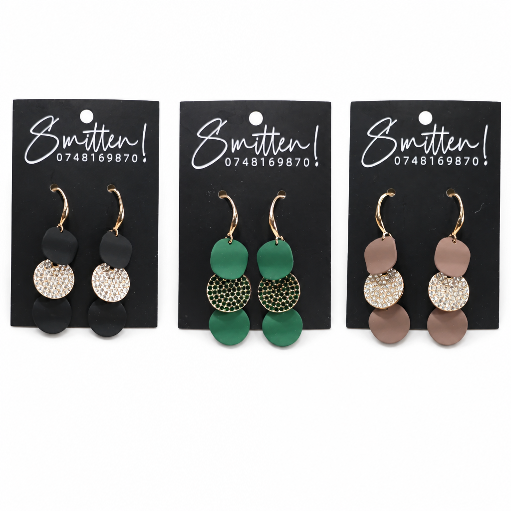 Three-tier Geometric Drop Earrings