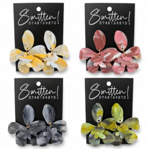 Floral Orchid Drop Earrings