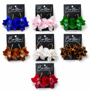 Alternative view of Bohemian Resin Flower Hoop Earrings