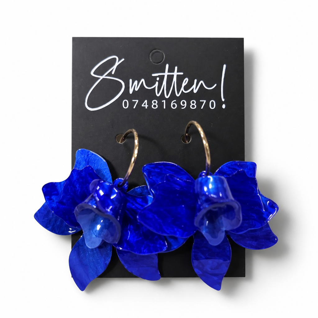 Bohemian Resin Flower Hoop Earrings - Image 17