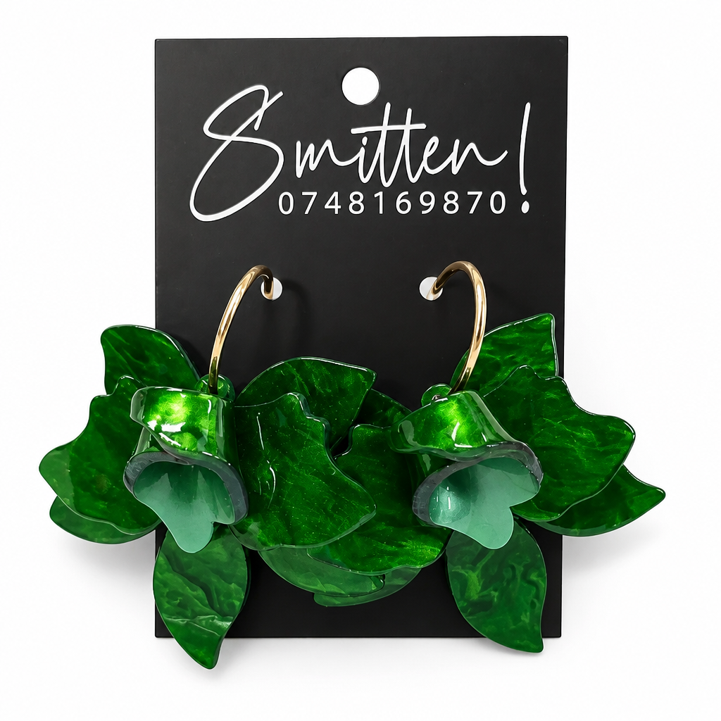 Bohemian Resin Flower Hoop Earrings - Image 16