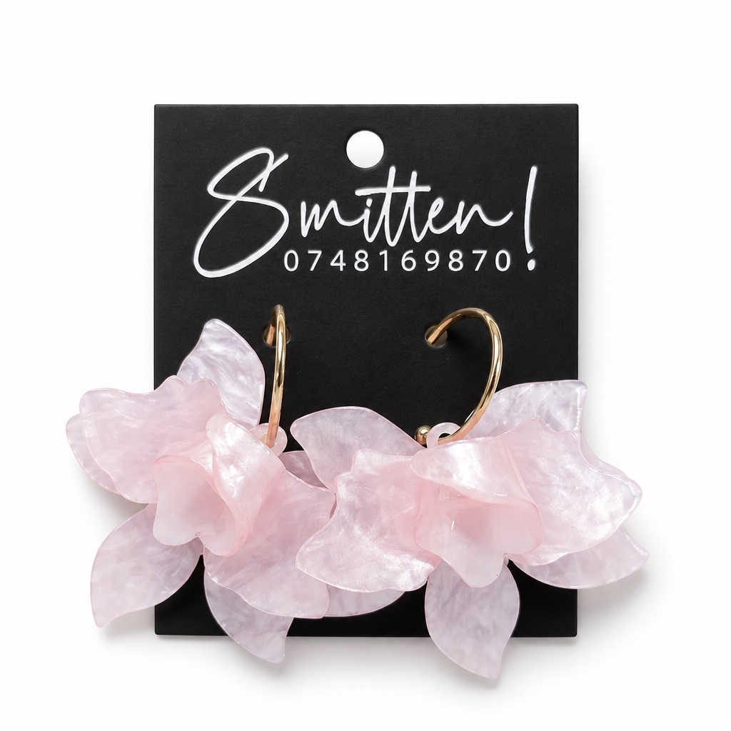 Bohemian Resin Flower Hoop Earrings - Image 14
