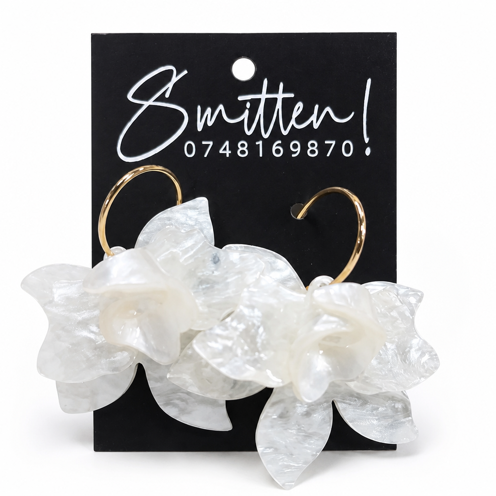 Bohemian Resin Flower Hoop Earrings - Image 11