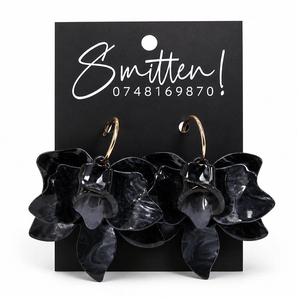 Bohemian Resin Flower Hoop Earrings - Image 10