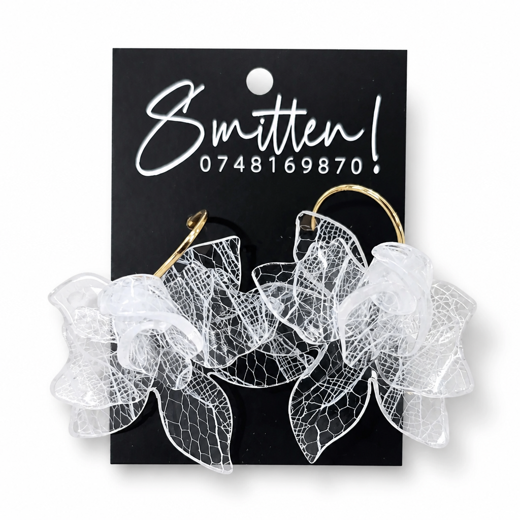 Bohemian Resin Flower Hoop Earrings - Image 9