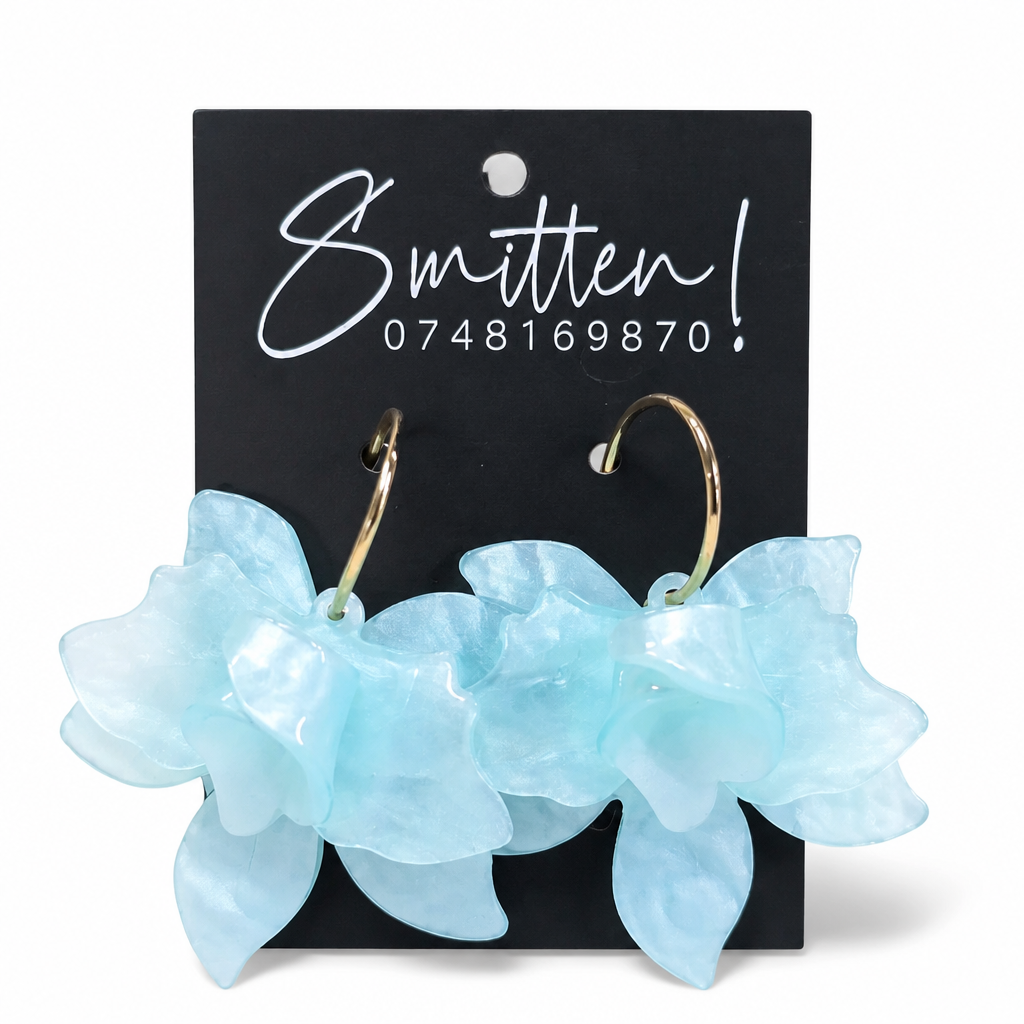 Bohemian Resin Flower Hoop Earrings - Image 7