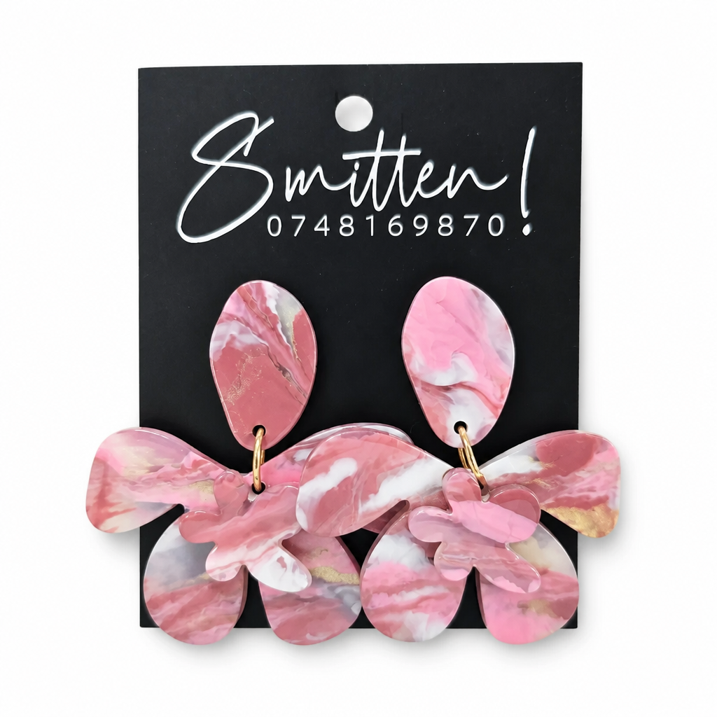 Floral Orchid Drop Earrings - Image 4