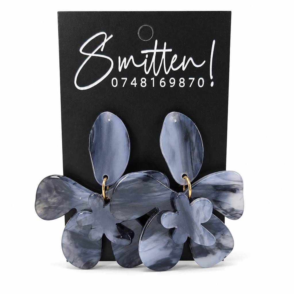Floral Orchid Drop Earrings - Image 5