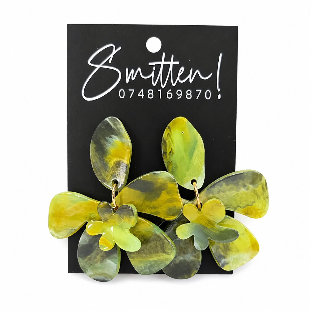Floral Orchid Drop Earrings - Image 6