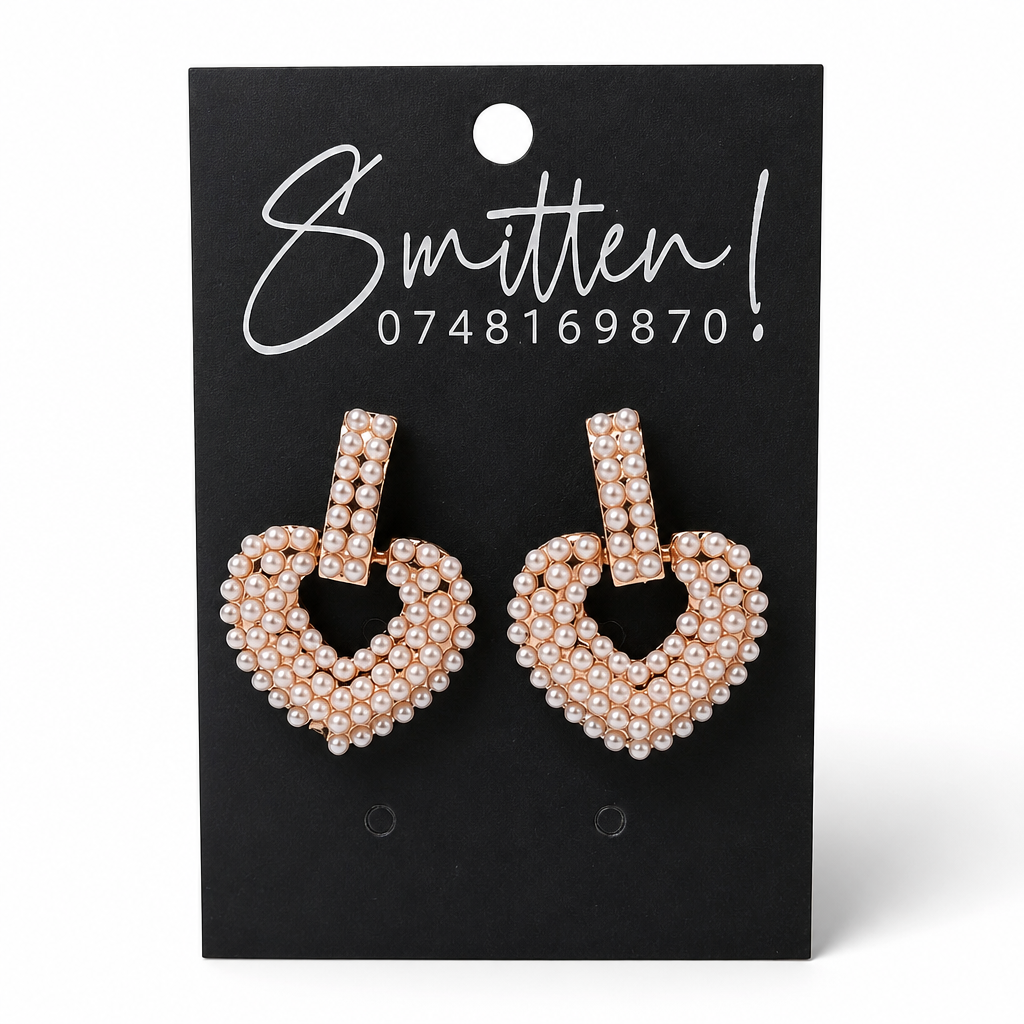 Heart-Shaped Drop Earrings