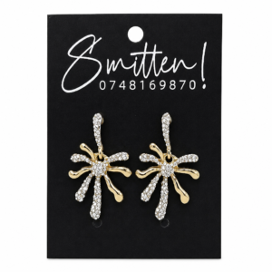 Gold-toned Starburst Drop Earrings