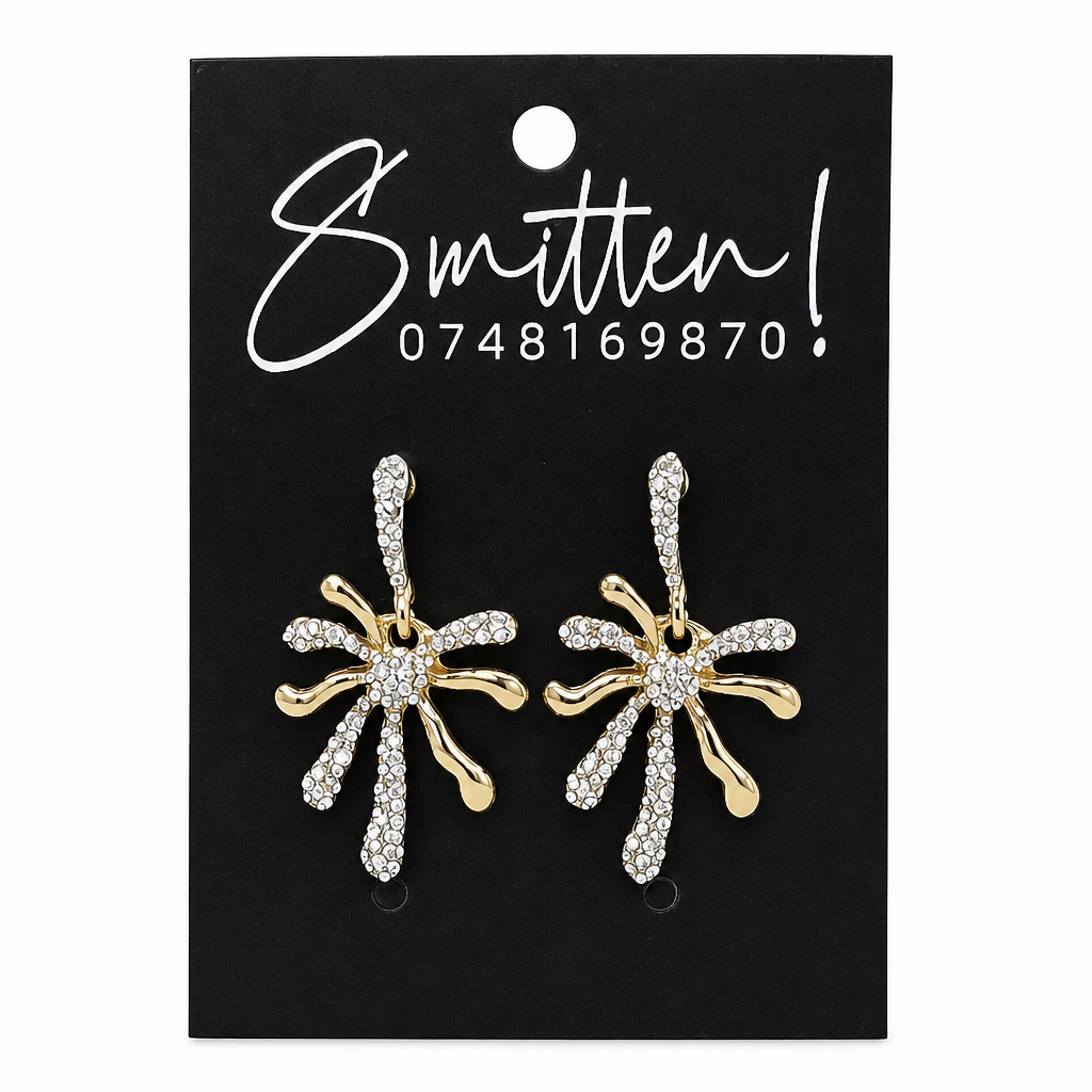 Gold-toned Starburst Drop Earrings