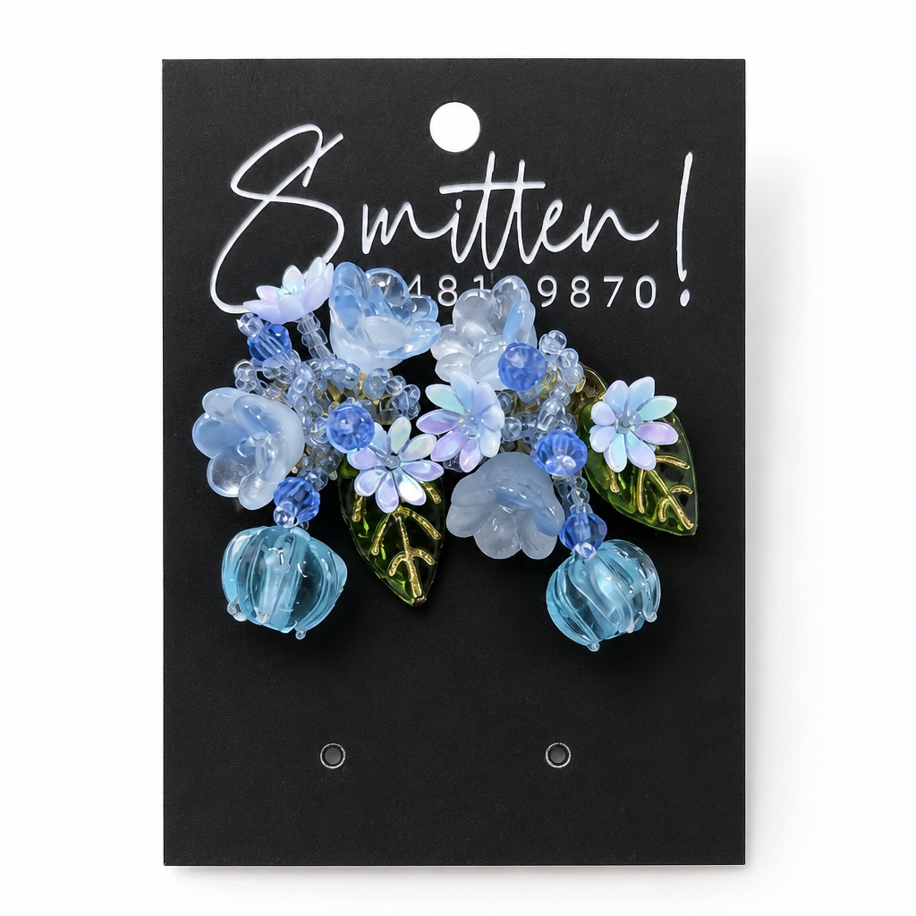 Hand-Woven 3D Floral Drop Earrings - Image 3