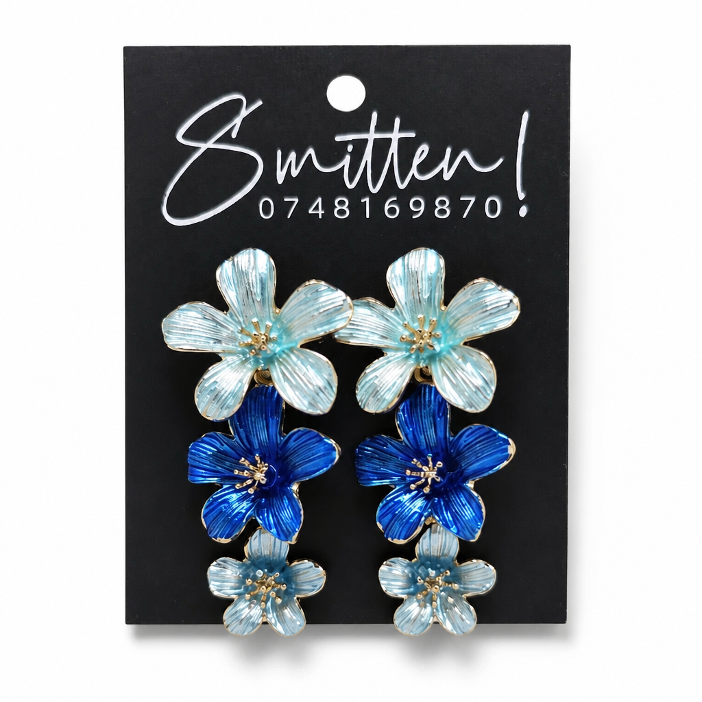 Three-tier Flower Cascade Earrings - Image 6
