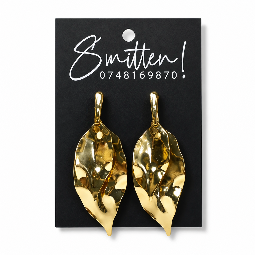 Gold Leaf Drop Earrings