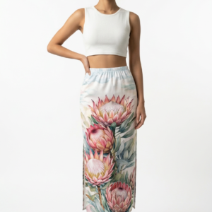 Sublimation-printed Maxi Skirt - King Protea
