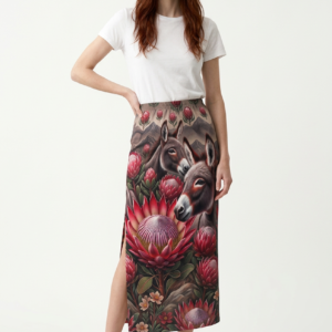 Sublimation-printed Maxi Skirt - Donkey & Protea