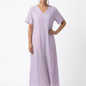 Color block Maxi-stripe Dress - Pink