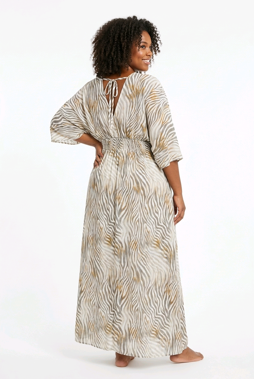 Maxi Kaftan Dress - Light Tiger - Image 3