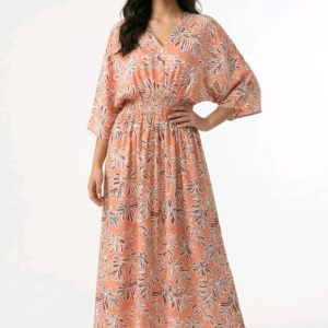 Printed Kaftan - Coral
