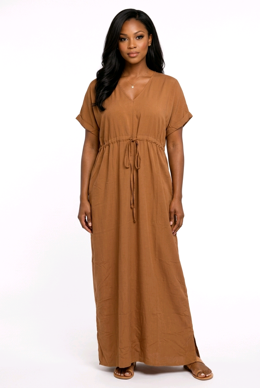 Kaftan Maxi Dress - Plain Colors - Image 8