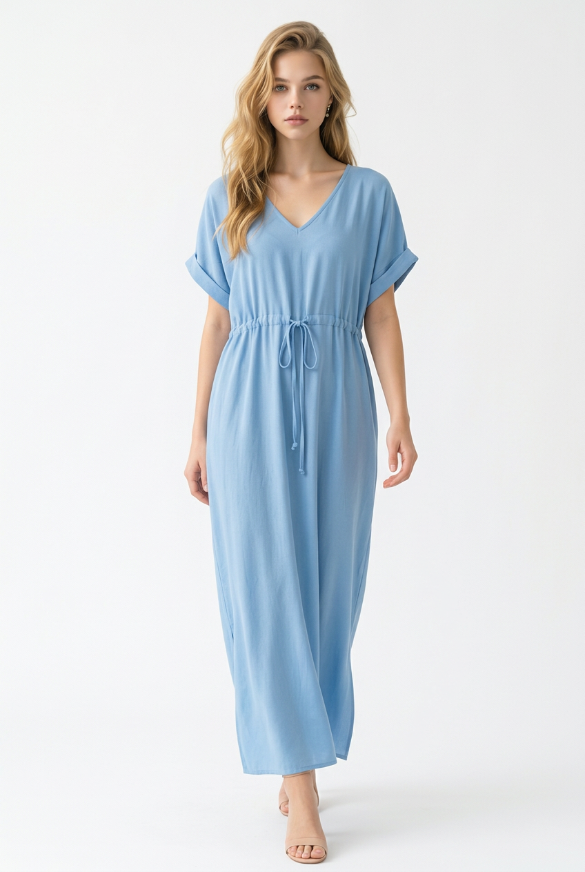 Kaftan Maxi Dress - Plain Colors - Image 5