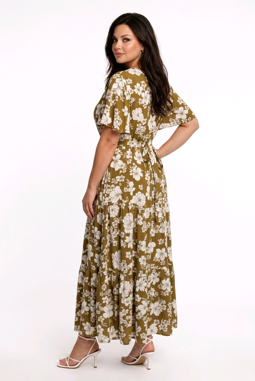 Bohemian-style Tiered Maxi Dresses - BROWN - Image 4