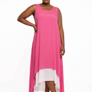 Sleeveless Double-layered dress Pink