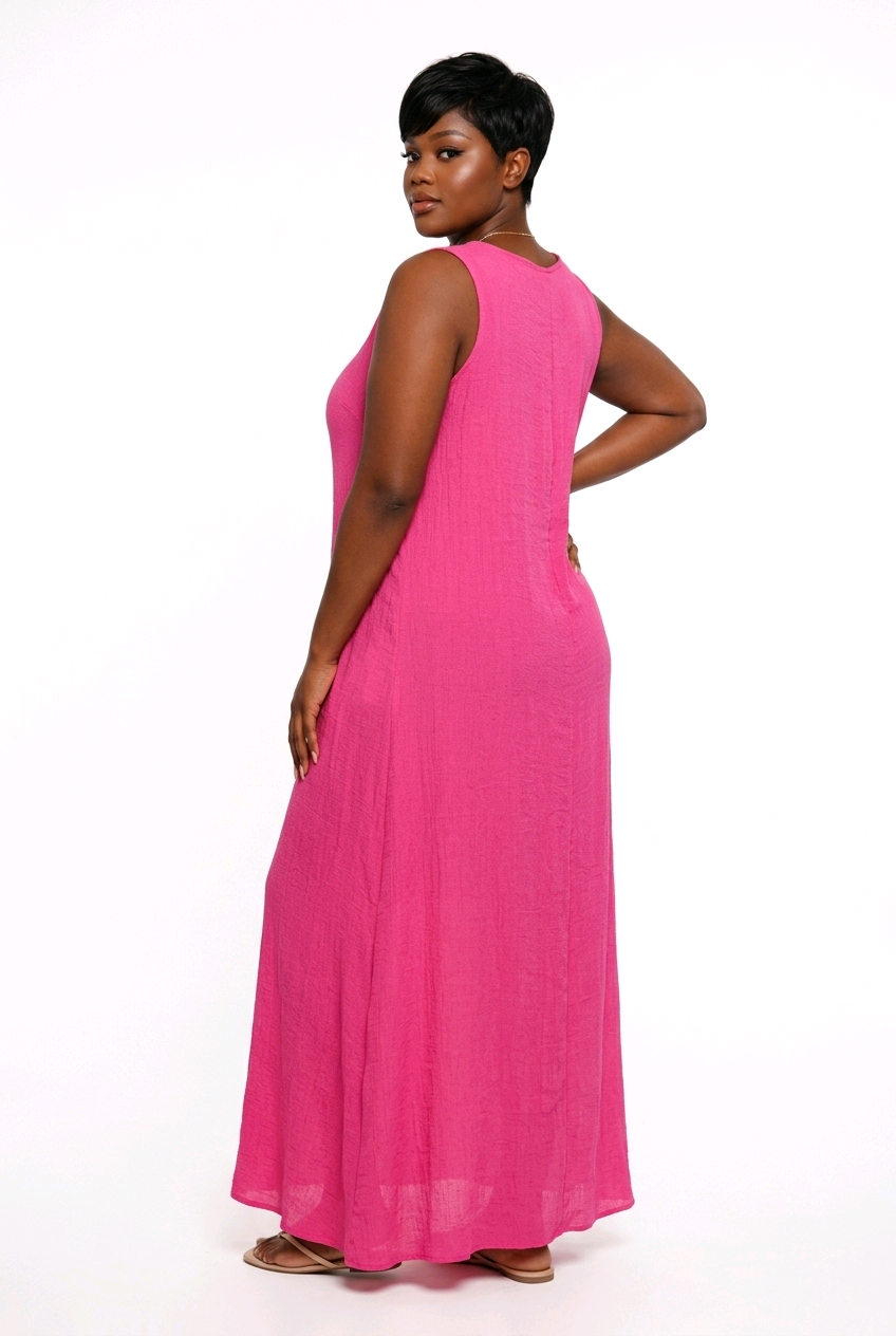 Sleeveless Double-layered dress Pink - Image 3