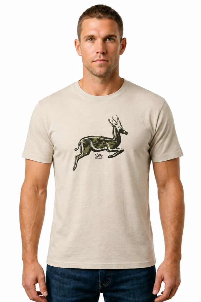 Salty Bush wear graphic t-shirt - Camo Springbok