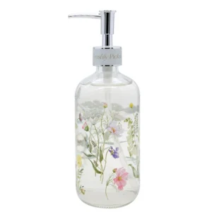 "Freshly Picked" Clear Glass Liquid Hand Soap / Wash dispenser 500ml
