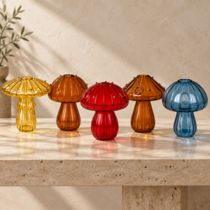 Alternative view of Glass Mushroom - Red