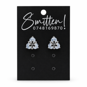 Three-stone Cluster Stud Earrings