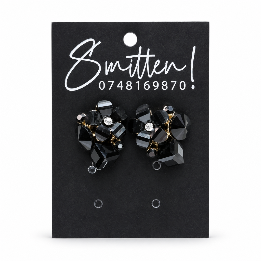 Floral Gemstone Statement Earrings - Image 3