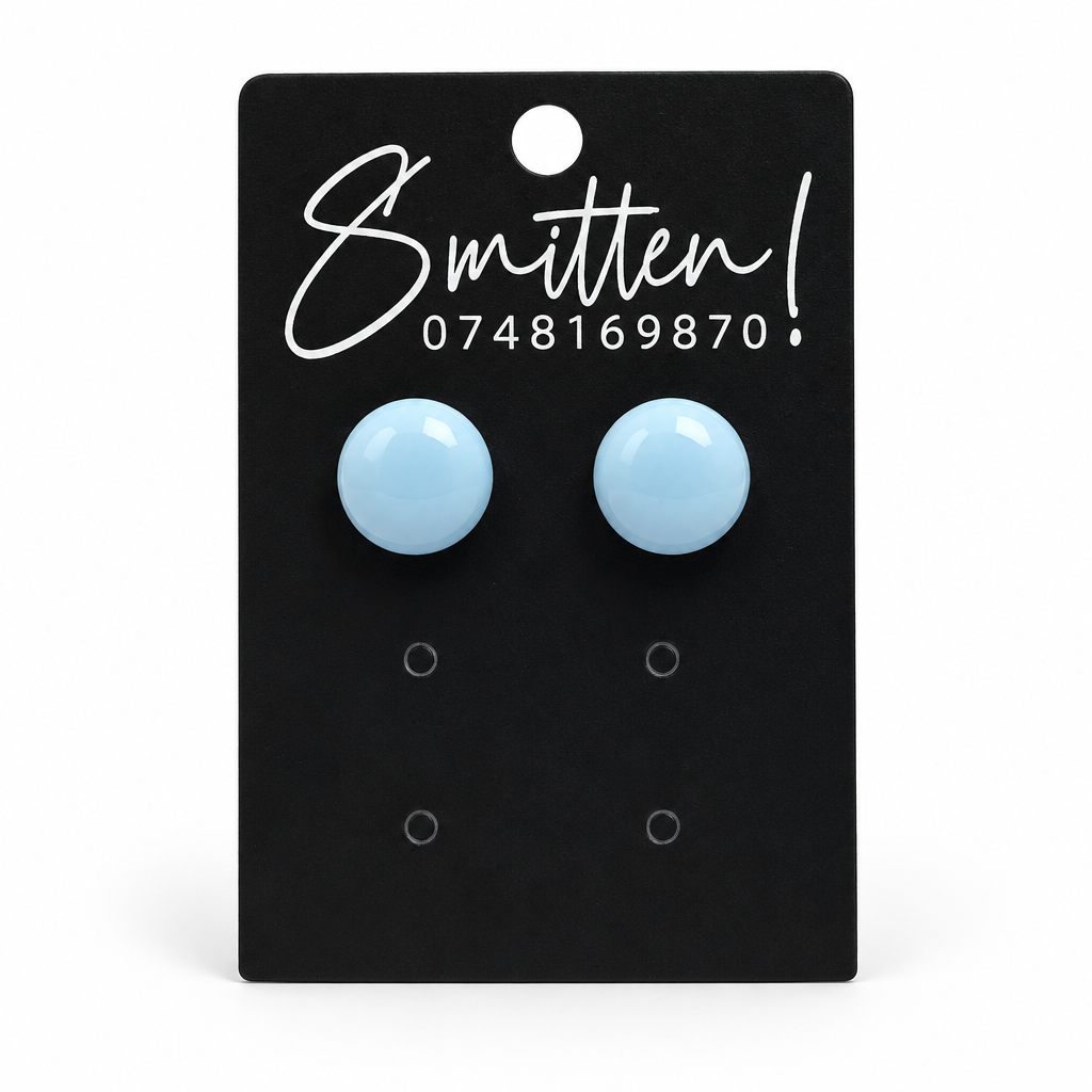 Glossy Button Stud Earrings - Image 3