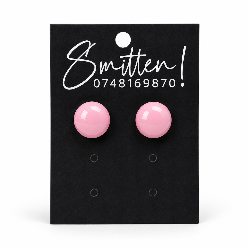 Glossy Button Stud Earrings - Image 7