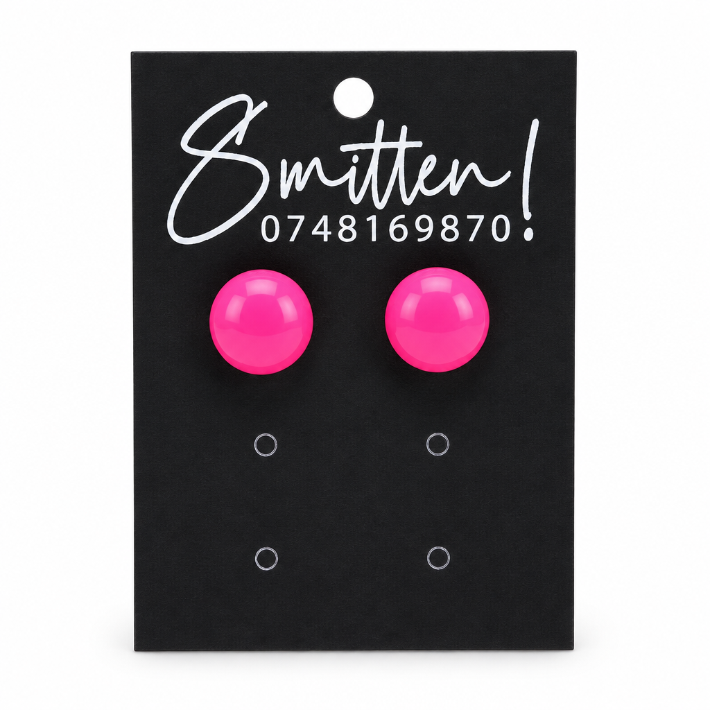 Glossy Button Stud Earrings - Image 8